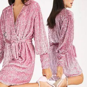 NWT ASOS EDITION sequin wrap mini dress